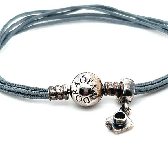 Pandora Leather Bracelet with Charm - Picture 2 of 4